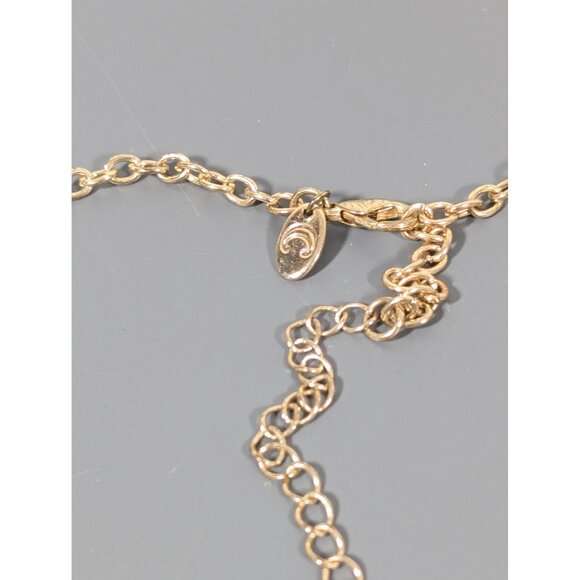 Charming Charlie Black Oval Cabochon Gold Tone Statement Necklace 23" - Picture 5 of 8